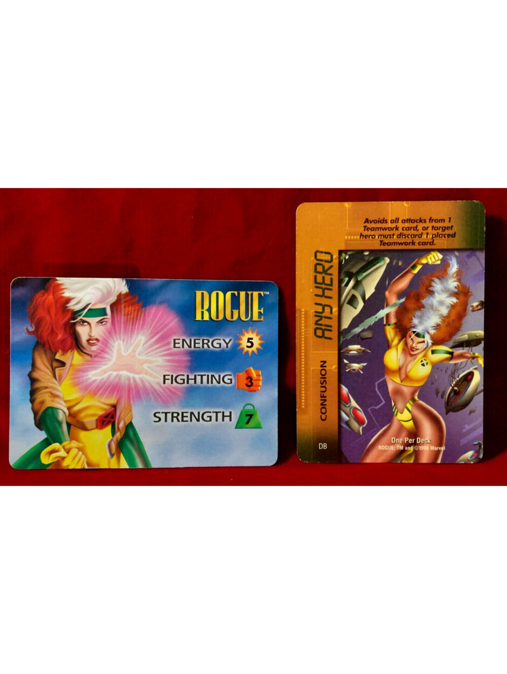 ROGUE 1995 Fleer Marvel Overpower TCG CCG pages =14 Cards Near MINT Condition